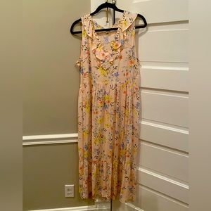 Old Navy sleeveless sundress, pink floral , size L